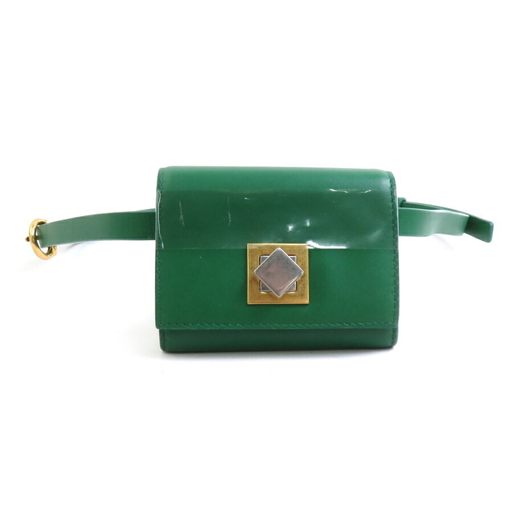 Bottega Veneta waist bag belt pouch coin purse green leather